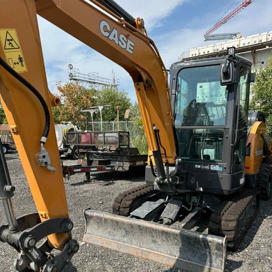 Heavy-duty Case construction equipment displayed in a worksite setting, showcasing various machinery and tools.